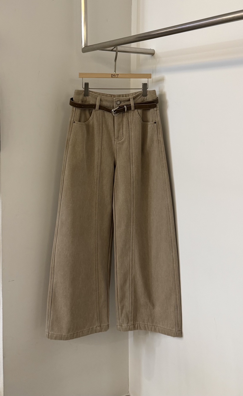 TWENTY FOUR SEVEN24-7韓國直郵㊣女士新品休閑休閑褲含腰帶TEWNTY FOUR SEVEN24-7休閑褲圖色2