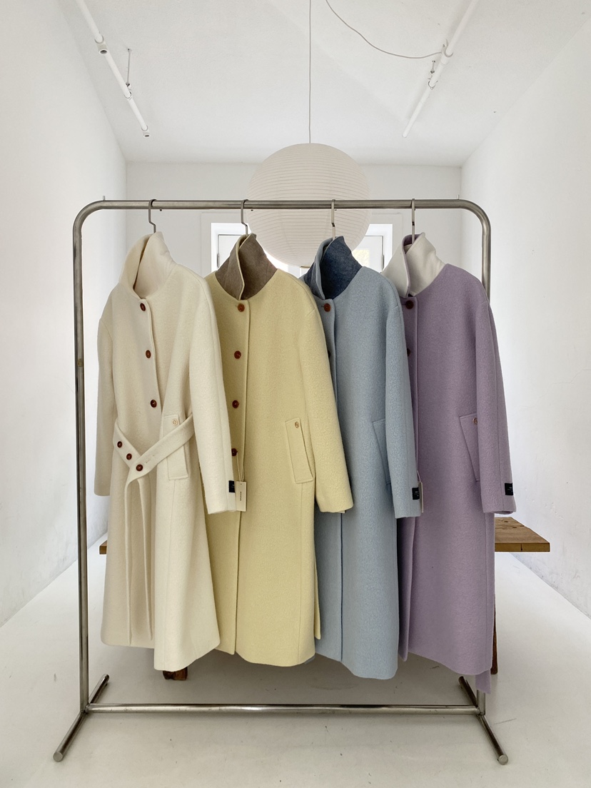 BOHEME韓國直郵㊣女裝新品真品時尚推薦25秋冬中長款大衣羊毛BOHEME中長款大衣