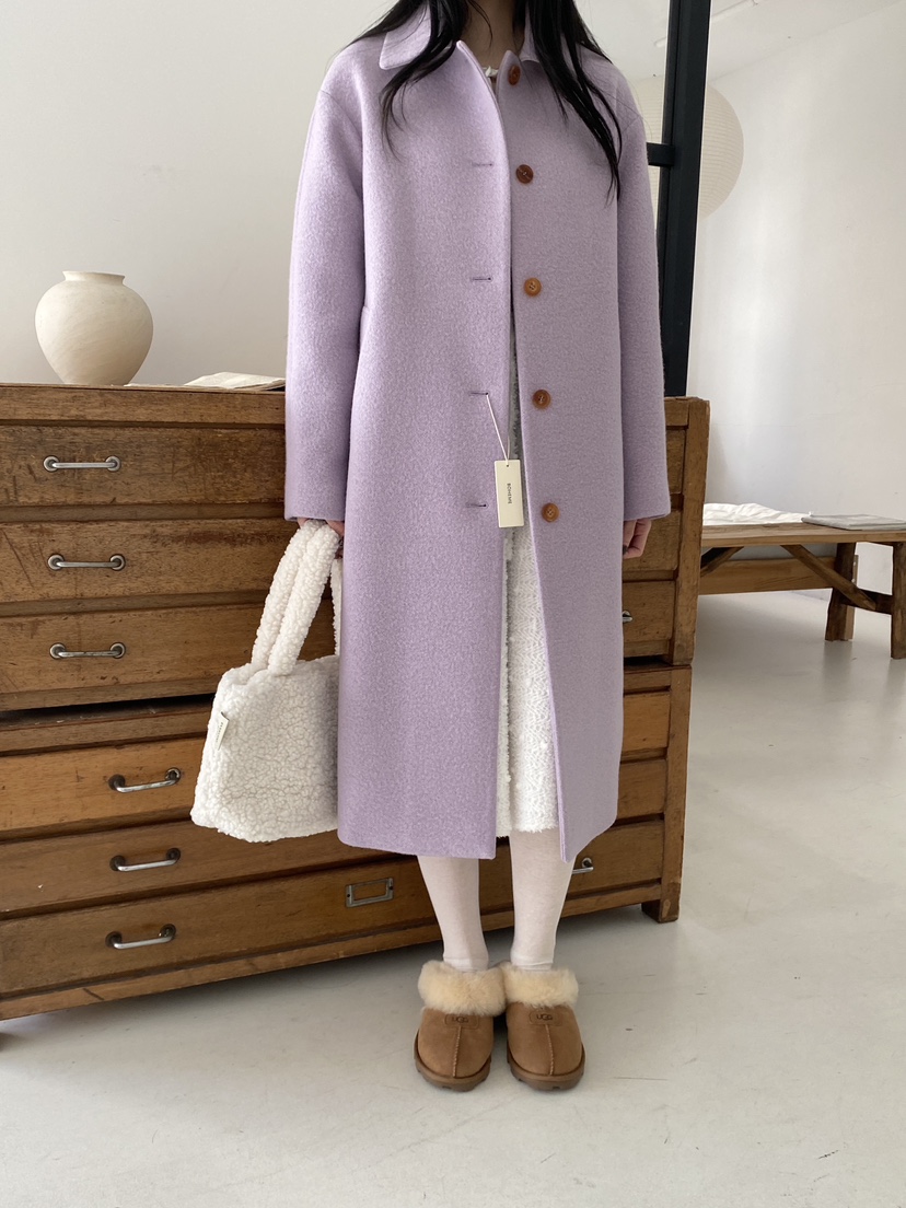 BOHEME韓國直郵㊣女裝新品真品時尚推薦25秋冬中長款大衣羊毛BOHEME中長款大衣