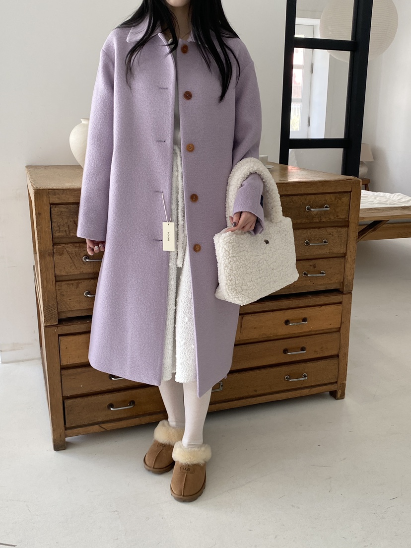 BOHEME韓國直郵㊣女裝新品真品時尚推薦25秋冬中長款大衣羊毛BOHEME中長款大衣