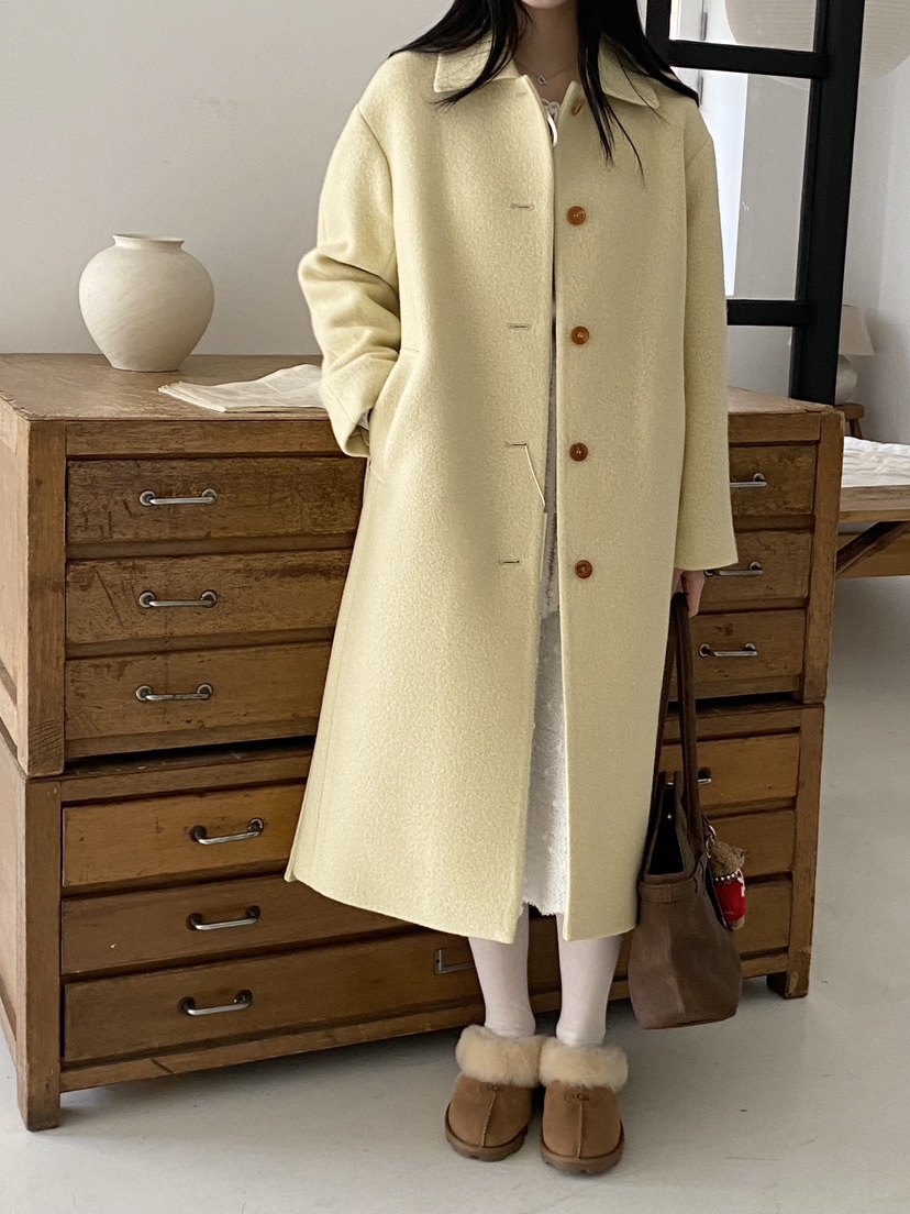 BOHEME韓國直郵㊣女裝新品真品時尚推薦25秋冬中長款大衣羊毛BOHEME中長款大衣