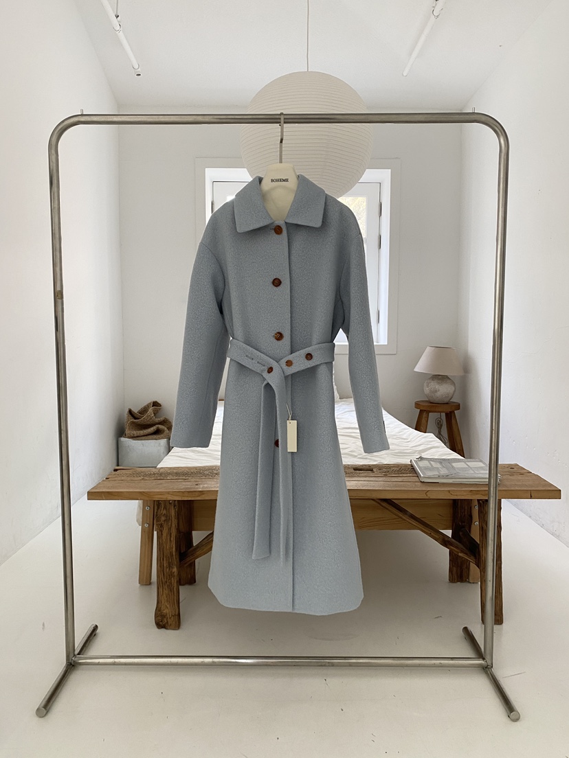BOHEME韓國直郵㊣女裝新品真品時尚推薦25秋冬中長款大衣羊毛BOHEME中長款大衣圖色3