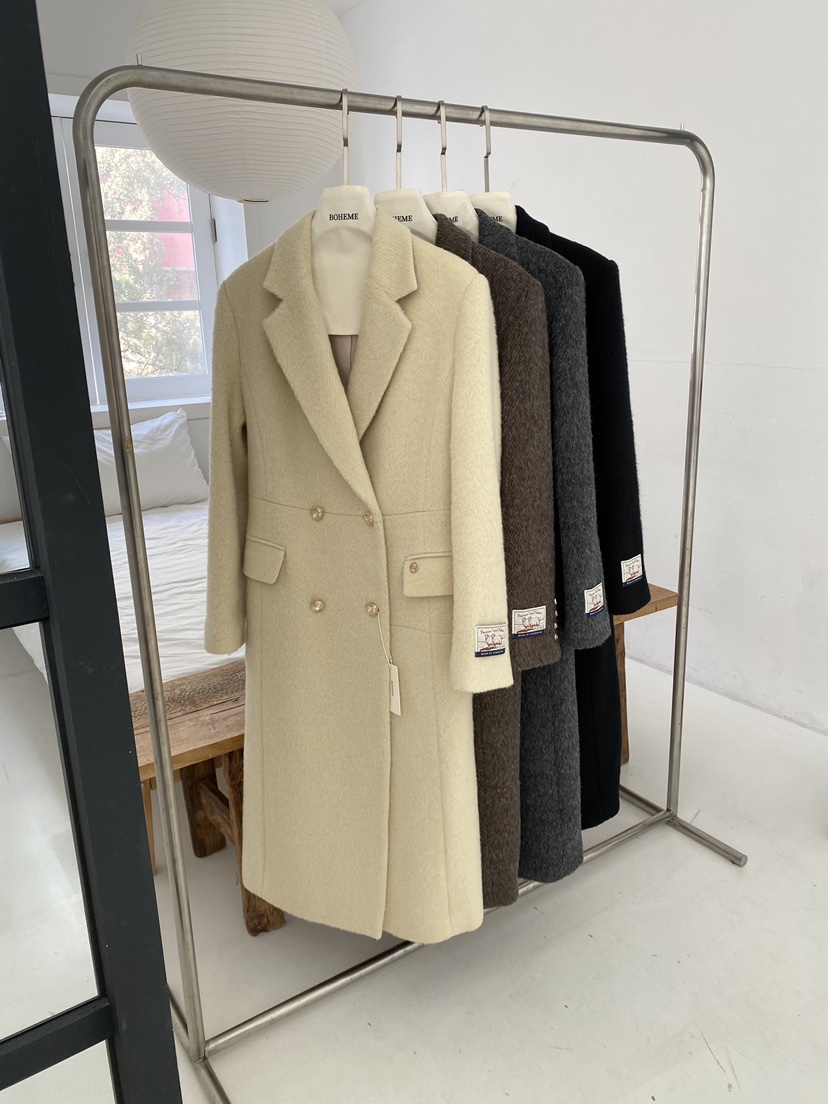 BOHEME韓國直郵㊣女裝新款時尚休閑推薦人氣真品中長款大衣BOHEME中長款大衣