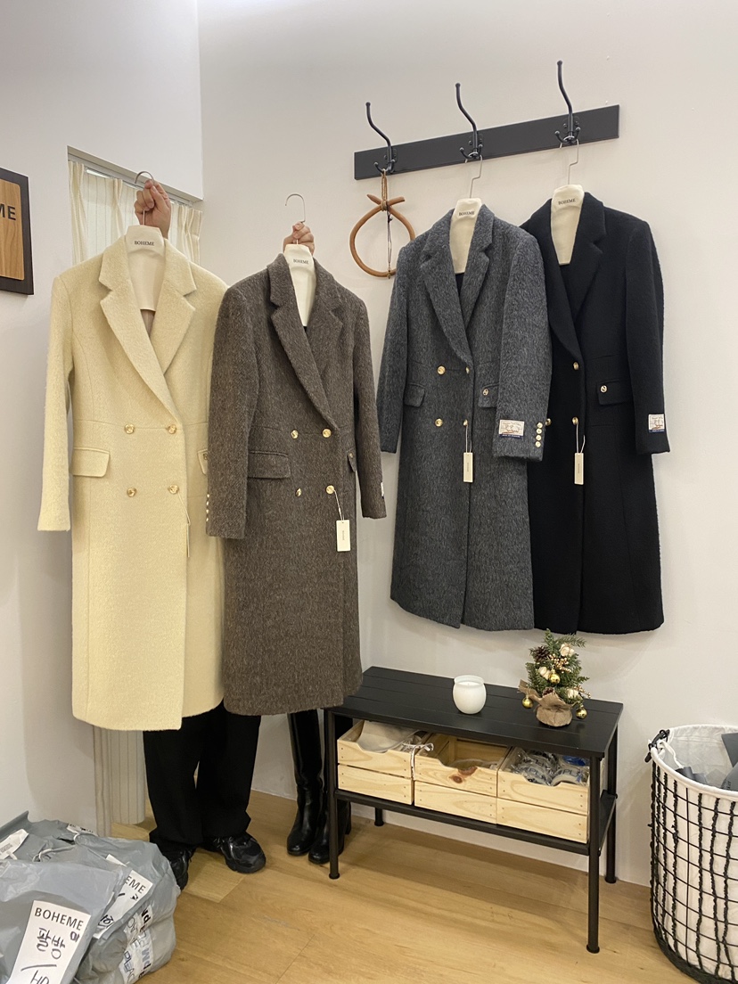 BOHEME韓國直郵㊣女裝新款時尚休閑推薦人氣真品中長款大衣BOHEME中長款大衣