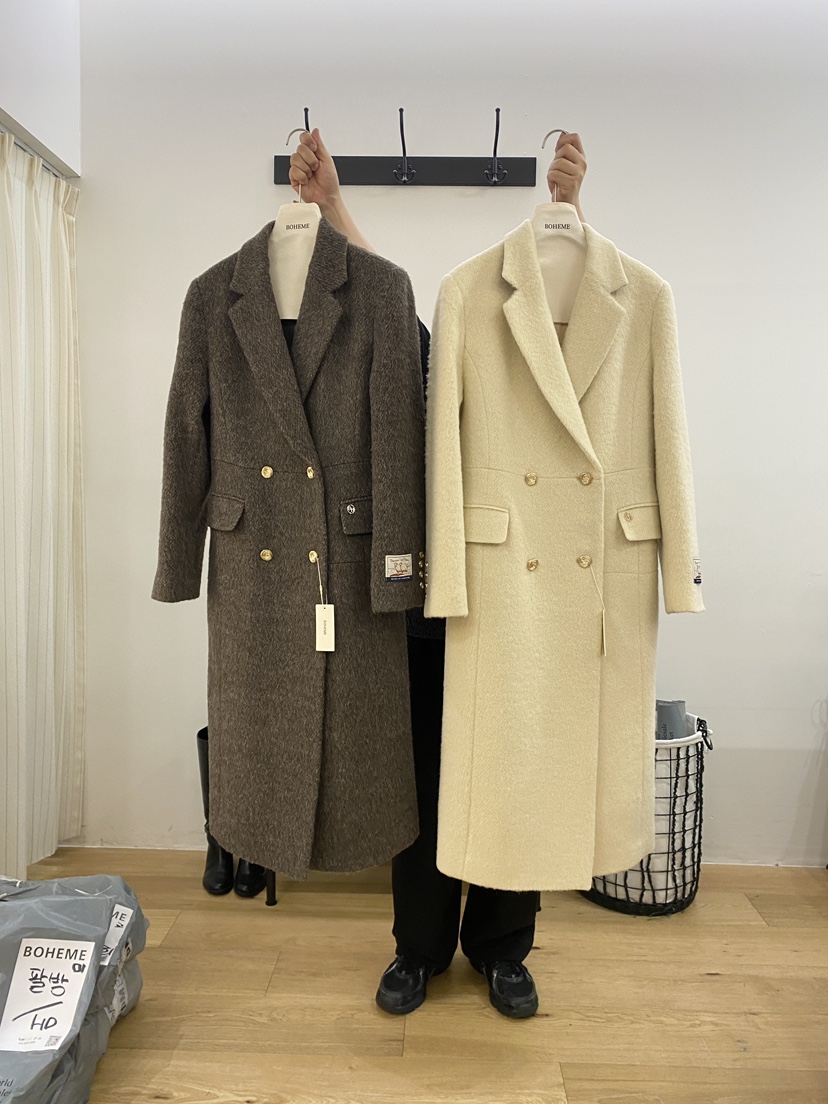BOHEME韓國直郵㊣女裝新款時尚休閑推薦人氣真品中長款大衣BOHEME中長款大衣