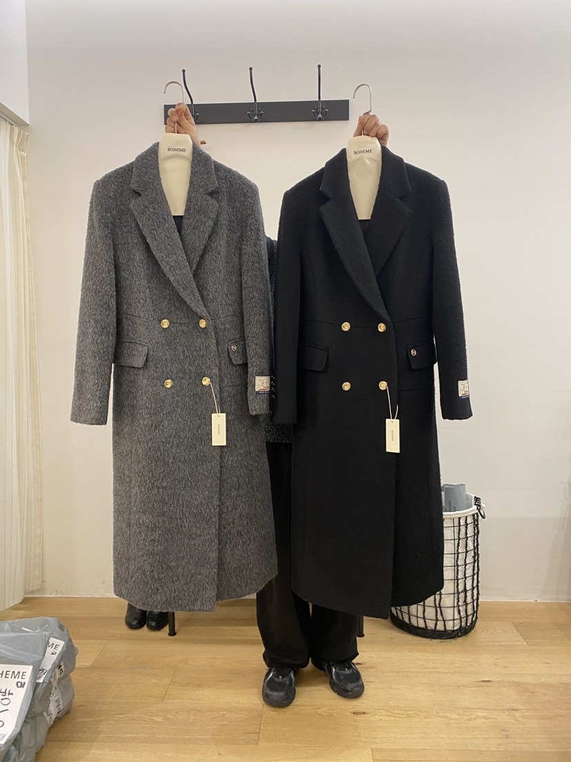 BOHEME韓國直郵㊣女裝新款時尚休閑推薦人氣真品中長款大衣BOHEME中長款大衣