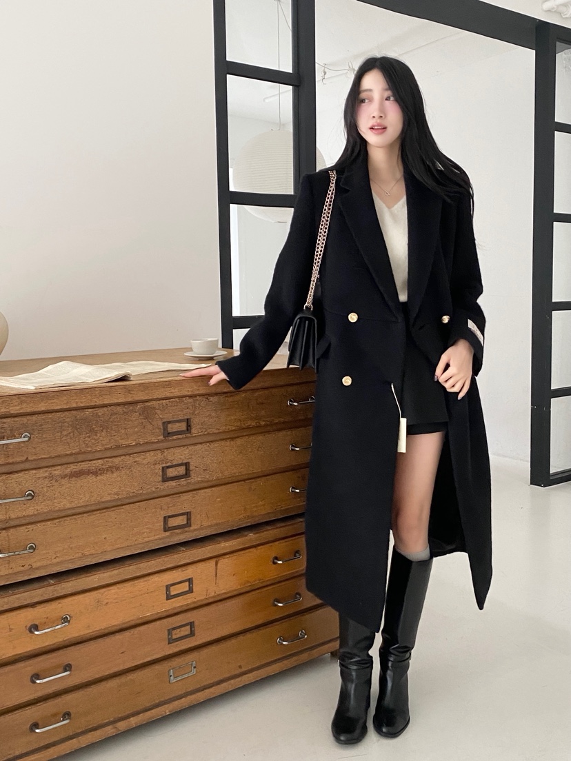 BOHEME韓國直郵㊣女裝新款時尚休閑推薦人氣真品中長款大衣BOHEME中長款大衣