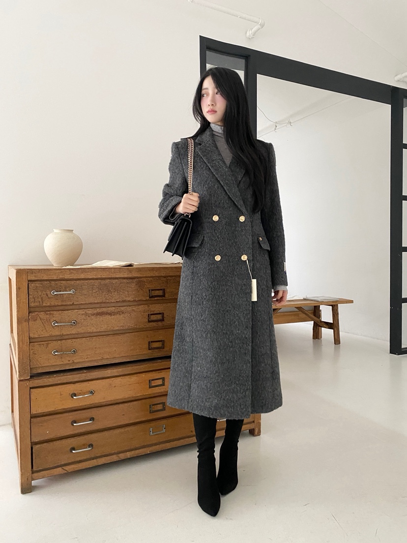 BOHEME韓國直郵㊣女裝新款時尚休閑推薦人氣真品中長款大衣BOHEME中長款大衣