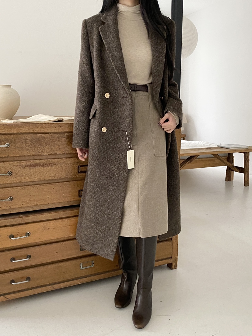 BOHEME韓國直郵㊣女裝新款時尚休閑推薦人氣真品中長款大衣BOHEME中長款大衣