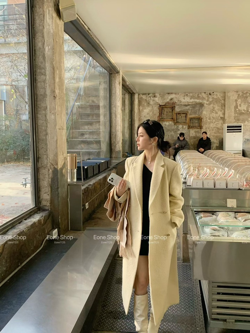 BOHEME韓國直郵㊣女裝新款時尚休閑推薦人氣真品中長款大衣BOHEME中長款大衣