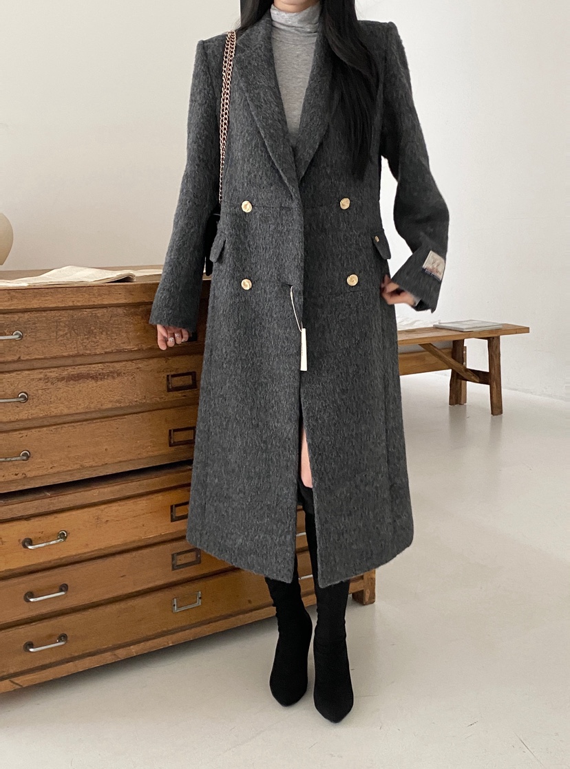 BOHEME韓國直郵㊣女裝新款時尚休閑推薦人氣真品中長款大衣BOHEME中長款大衣