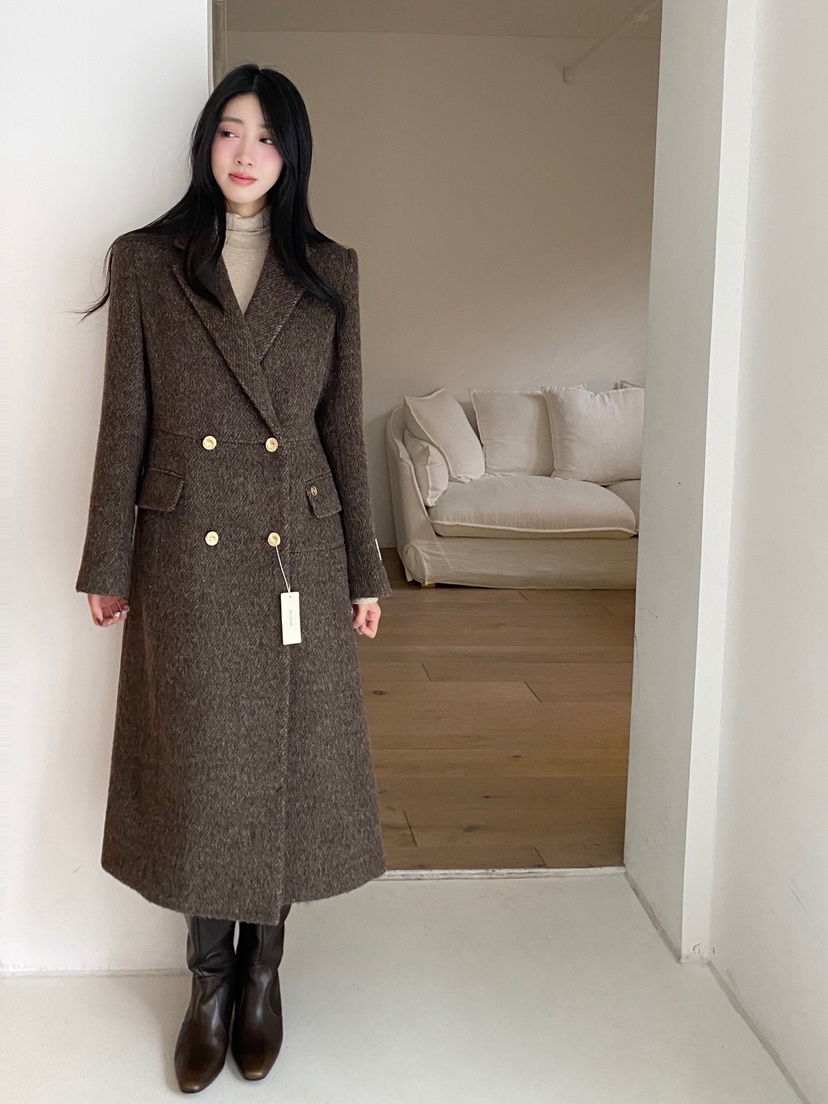 BOHEME韓國直郵㊣女裝新款時尚休閑推薦人氣真品中長款大衣BOHEME中長款大衣