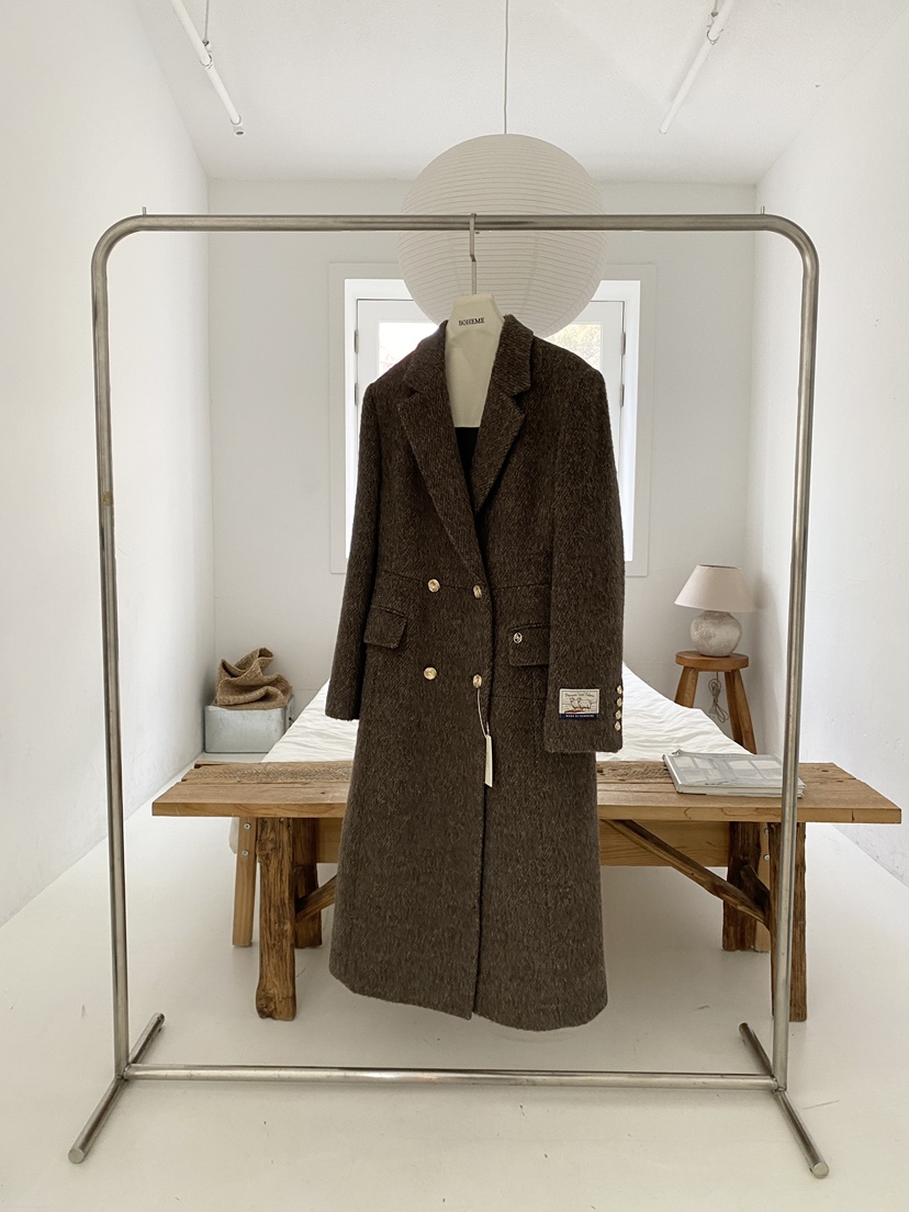 BOHEME韓國直郵㊣女裝新款時尚休閑推薦人氣真品中長款大衣BOHEME中長款大衣圖色2