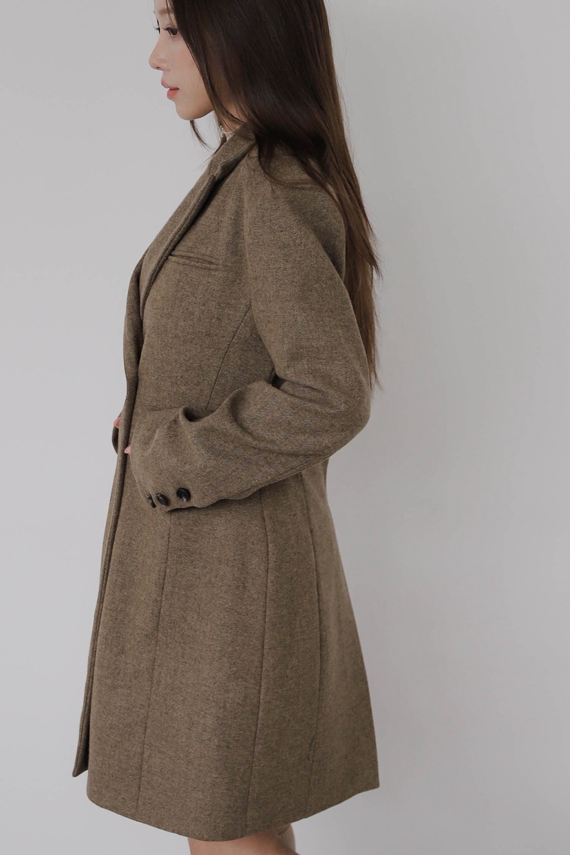 SLIT韓國代購㊣女士新品25秋冬休閑熱賣真品職業中長款大衣SLIT中長款大衣