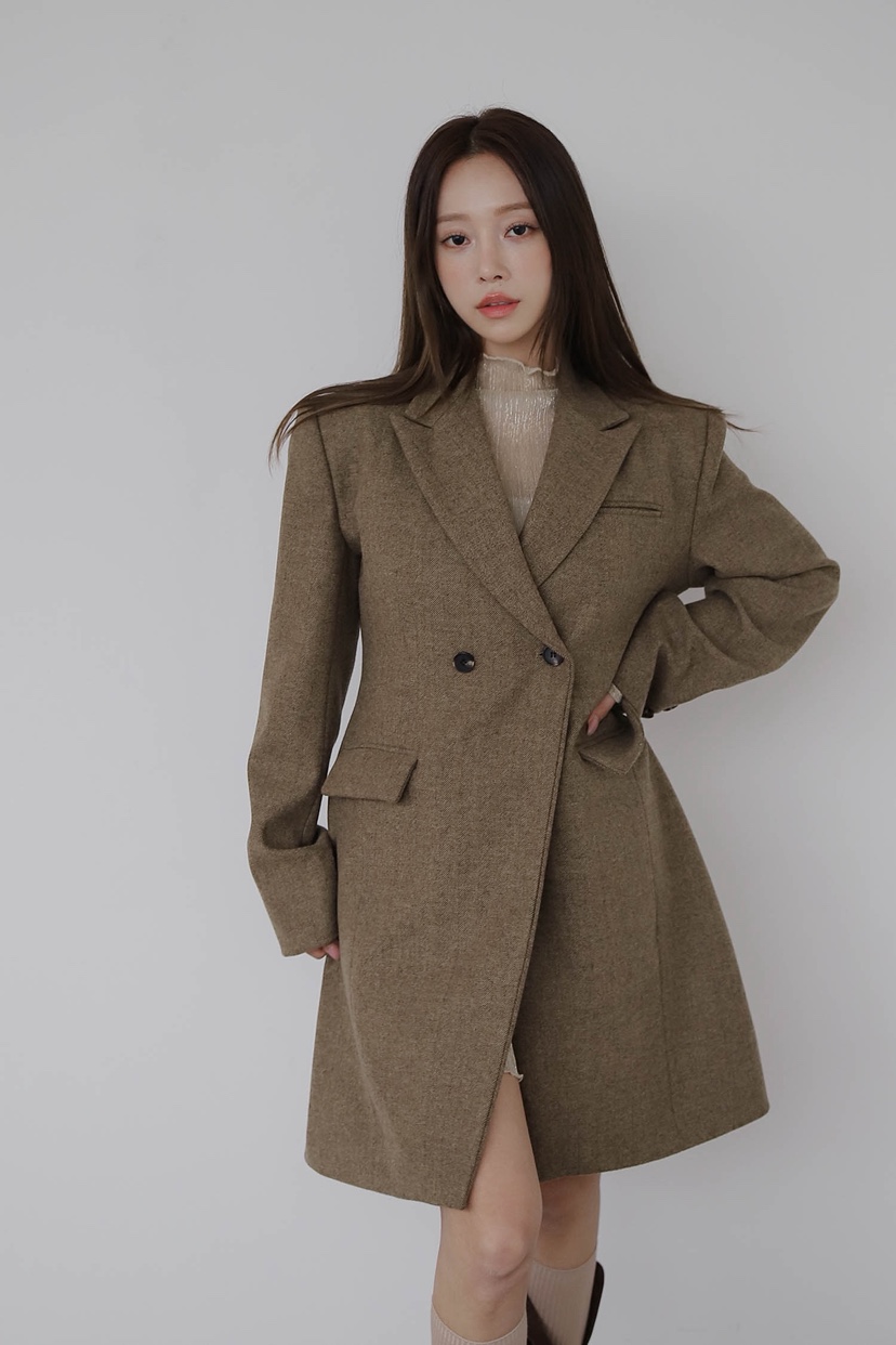 SLIT韓國代購㊣女士新品25秋冬休閑熱賣真品職業中長款大衣SLIT中長款大衣