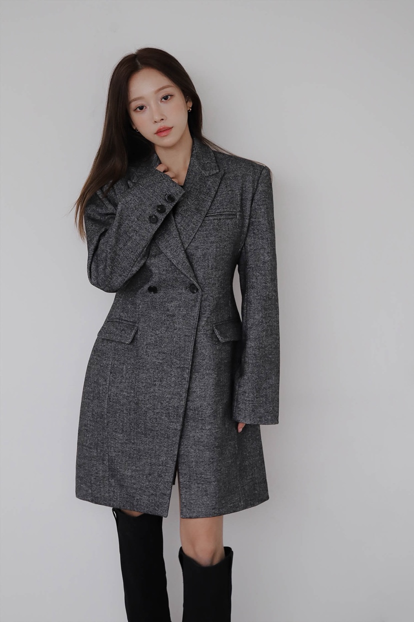 SLIT韓國代購㊣女士新品25秋冬休閑熱賣真品職業中長款大衣SLIT中長款大衣