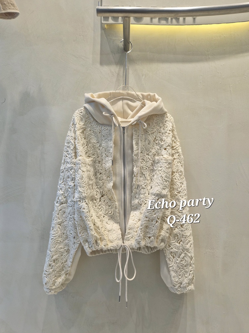 ECHOPARTY韓國代購㊣女士新款25秋冬熱賣人氣推薦夾克連帽衫ECHOPARTY夾克圖色1