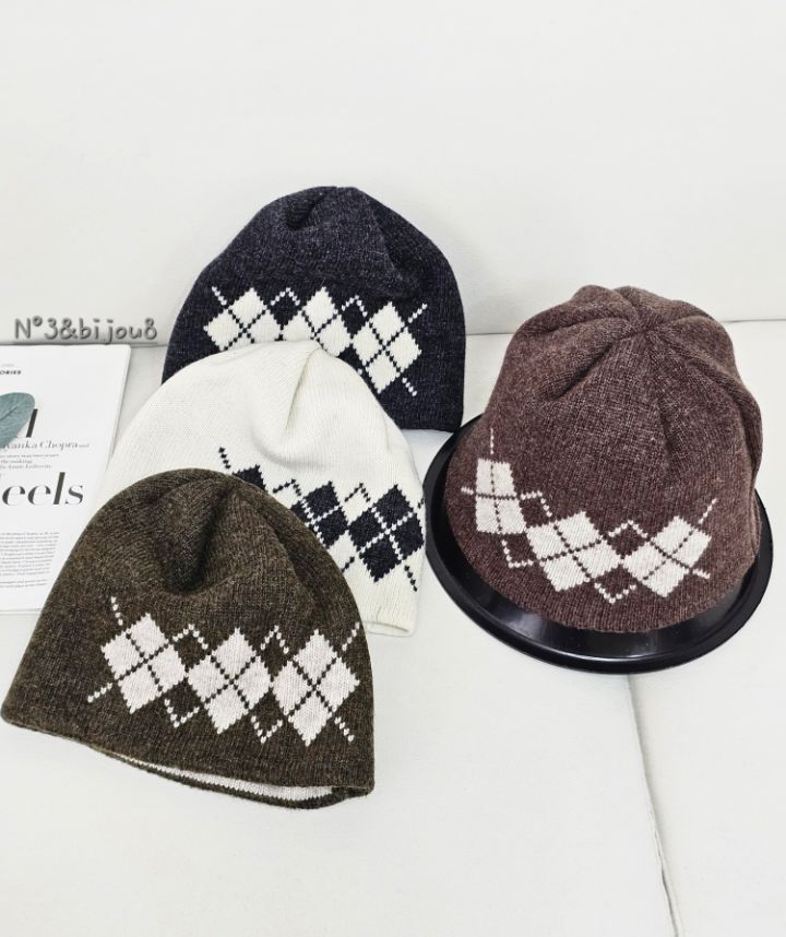 N3東大門㊣代購女裝新品時尚人氣職業熱賣25秋冬帽子羊毛格紋N3帽子