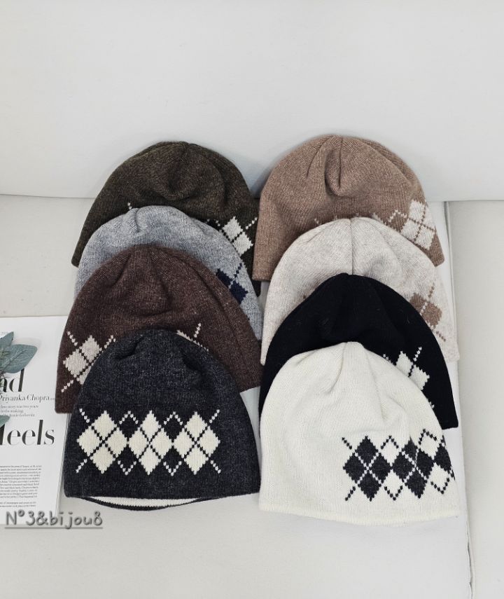 N3東大門㊣代購女裝新品時尚人氣職業熱賣25秋冬帽子羊毛格紋N3帽子