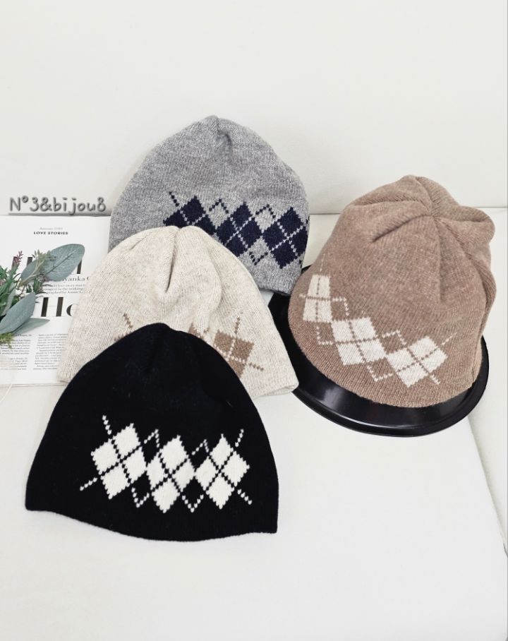 N3東大門㊣代購女裝新品時尚人氣職業熱賣25秋冬帽子羊毛格紋N3帽子
