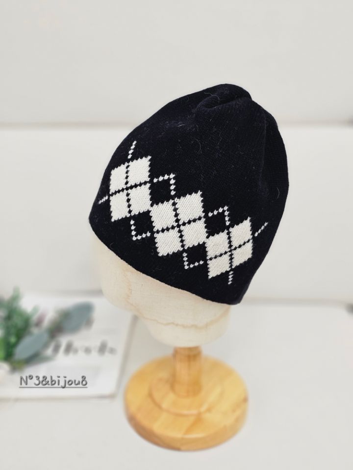 N3東大門㊣代購女裝新品時尚人氣職業熱賣25秋冬帽子羊毛格紋N3帽子圖色2