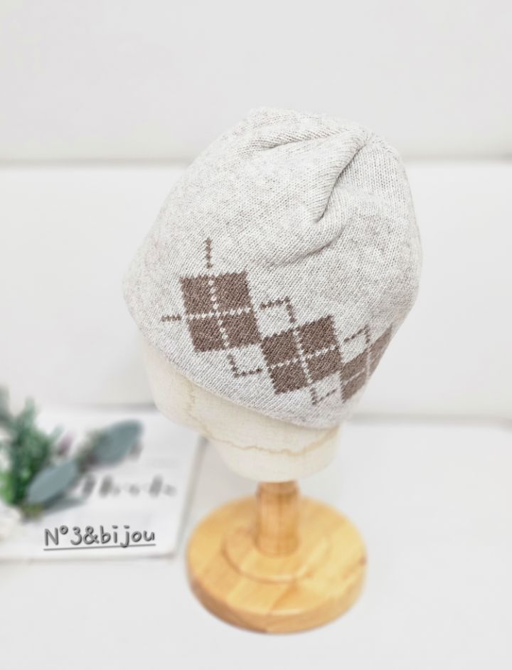 N3東大門㊣代購女裝新品時尚人氣職業熱賣25秋冬帽子羊毛格紋N3帽子圖色3