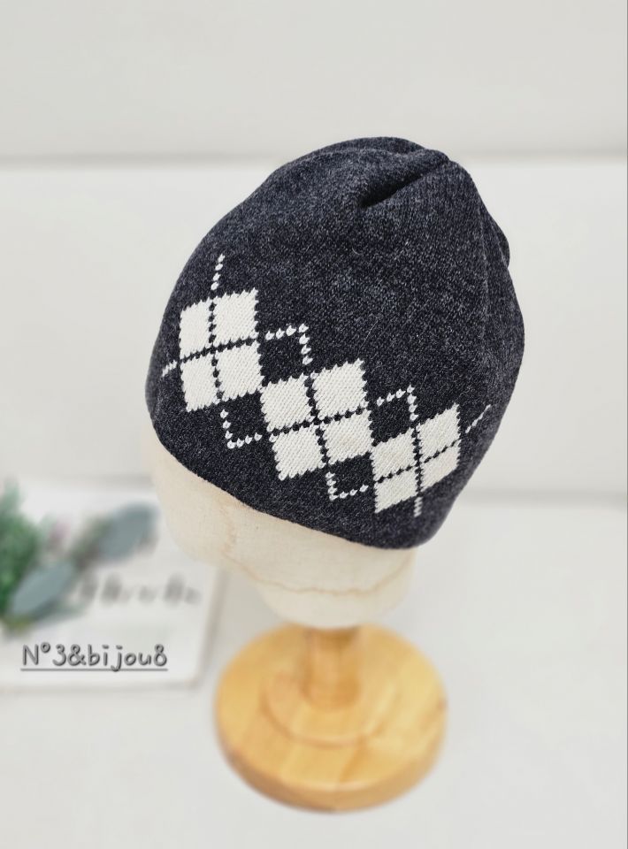 N3東大門㊣代購女裝新品時尚人氣職業熱賣25秋冬帽子羊毛格紋N3帽子圖色4