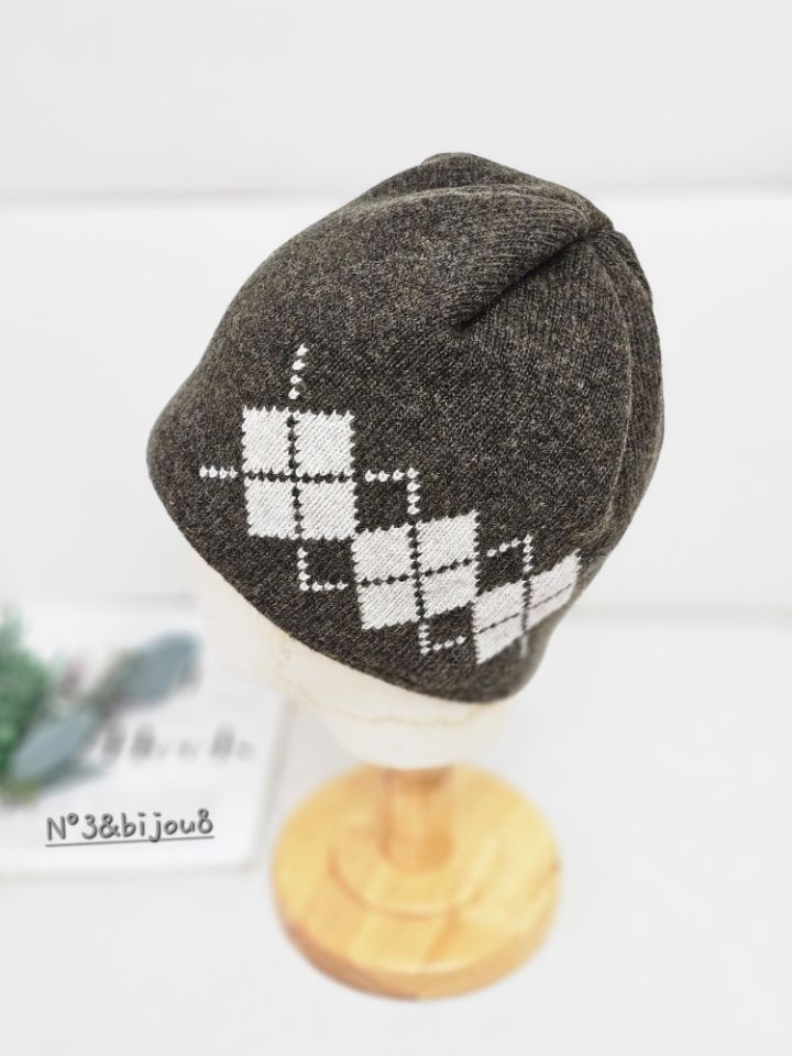 N3東大門㊣代購女裝新品時尚人氣職業熱賣25秋冬帽子羊毛格紋N3帽子圖色7