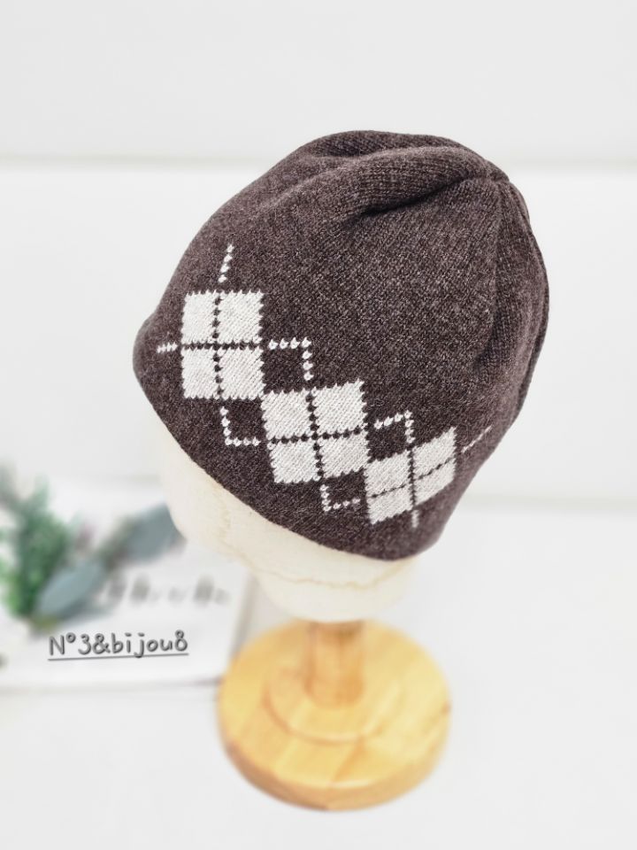 N3東大門㊣代購女裝新品時尚人氣職業熱賣25秋冬帽子羊毛格紋N3帽子圖色8
