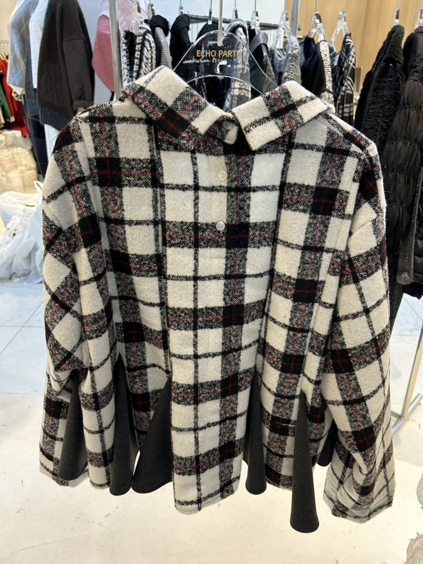 ECHOPARTY東大門㊣代購女裝新品人氣職業時尚襯衫蕾絲衫格紋ECHOPARTY襯衫/蕾絲衫