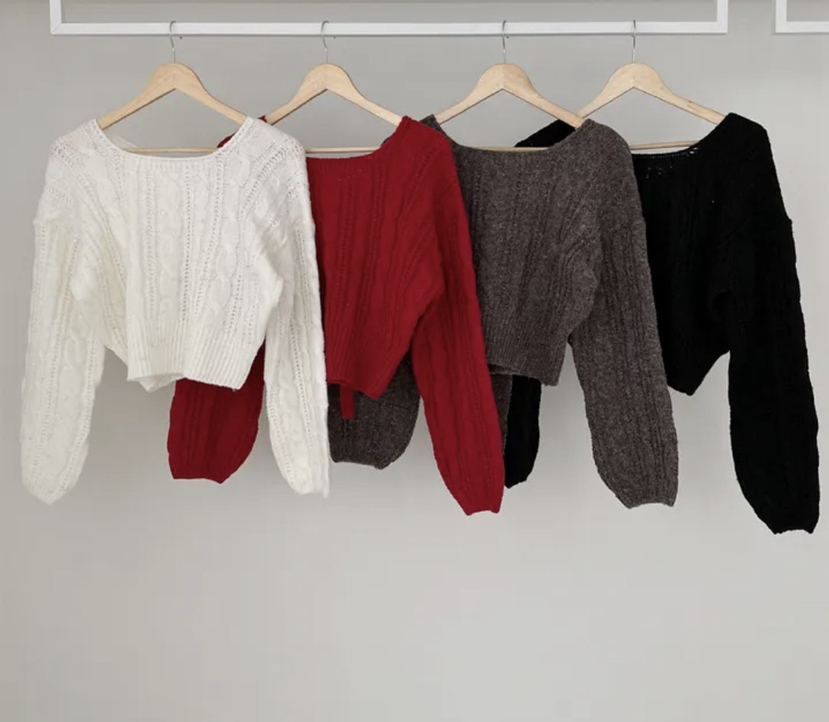 I BLLE東大門㊣代購女士新款人氣休閑推薦25秋冬針織衫奶油色I BLLE針織衫