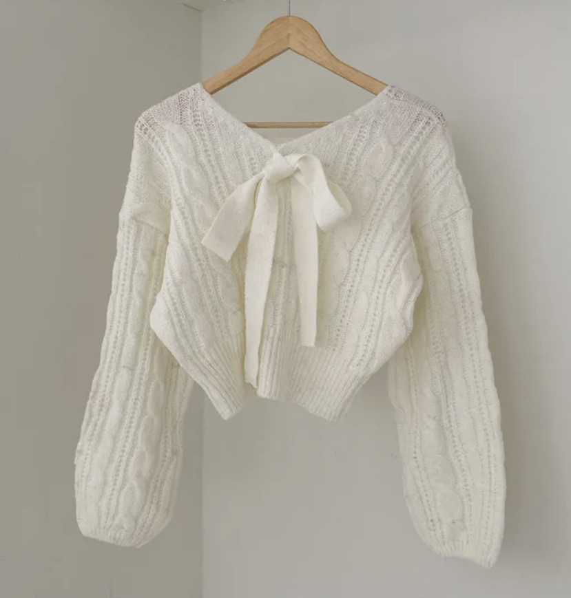 I BLLE東大門㊣代購女士新款人氣休閑推薦25秋冬針織衫奶油色I BLLE針織衫