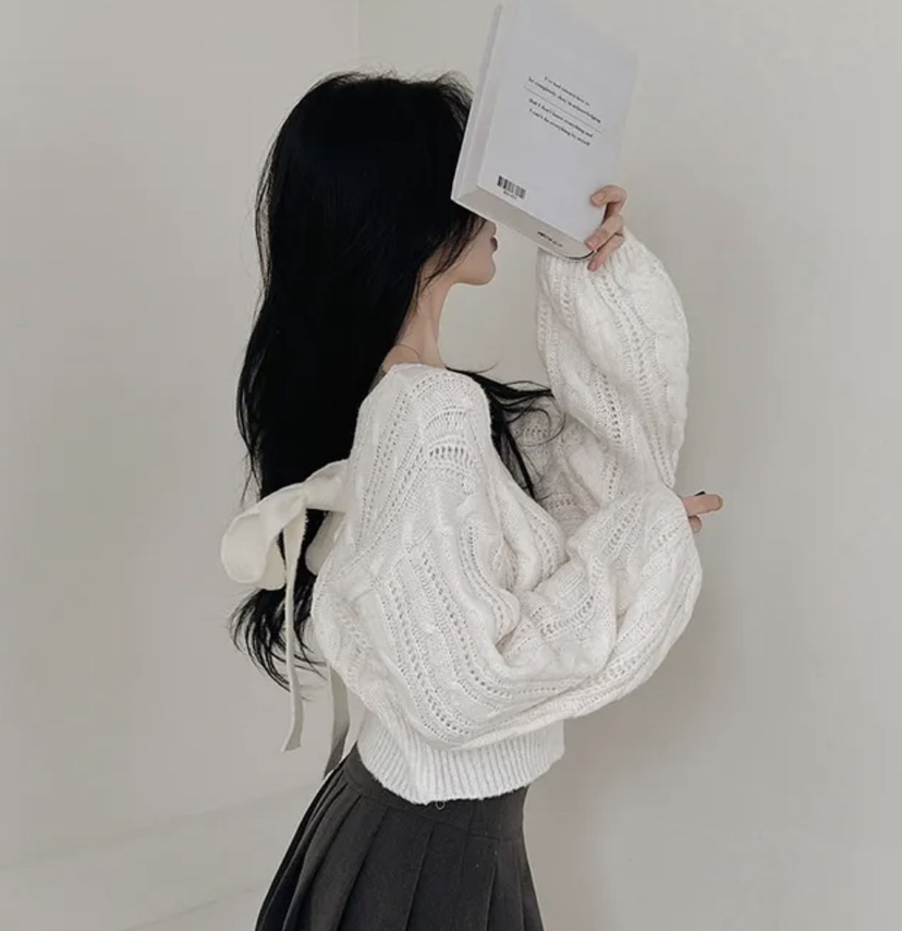 I BLLE東大門㊣代購女士新款人氣休閑推薦25秋冬針織衫奶油色I BLLE針織衫