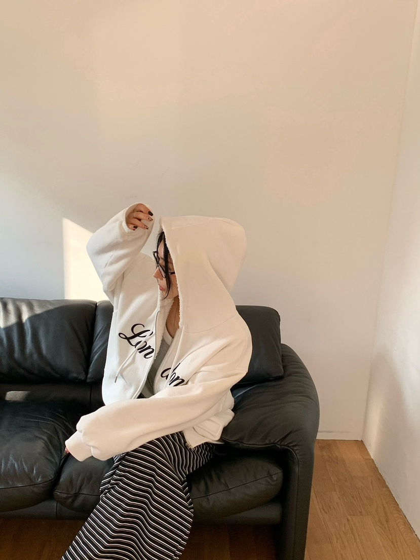 REVE CITE-L韓國直郵㊣女裝新品時尚真品夾克連帽拉鏈衫羊毛REVE CITE-L夾克