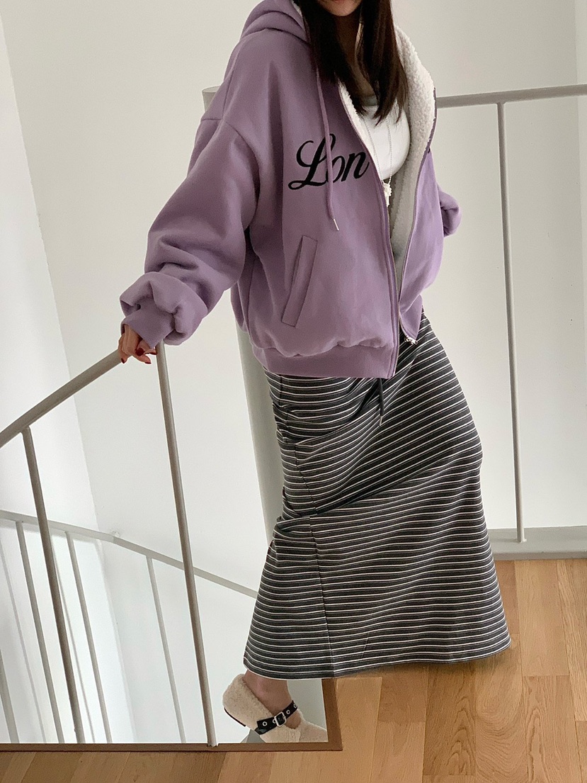 REVE CITE-L韓國直郵㊣女裝新品時尚真品夾克連帽拉鏈衫羊毛REVE CITE-L夾克