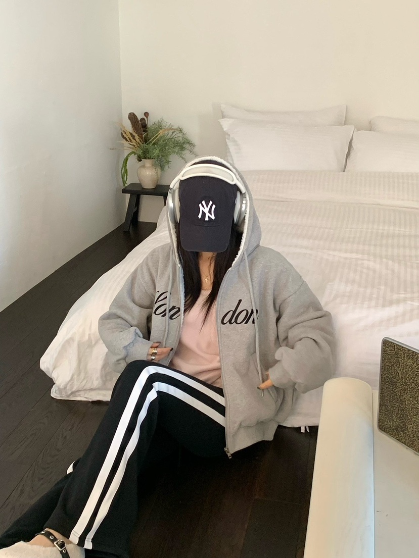 REVE CITE-L韓國直郵㊣女裝新品時尚真品夾克連帽拉鏈衫羊毛REVE CITE-L夾克