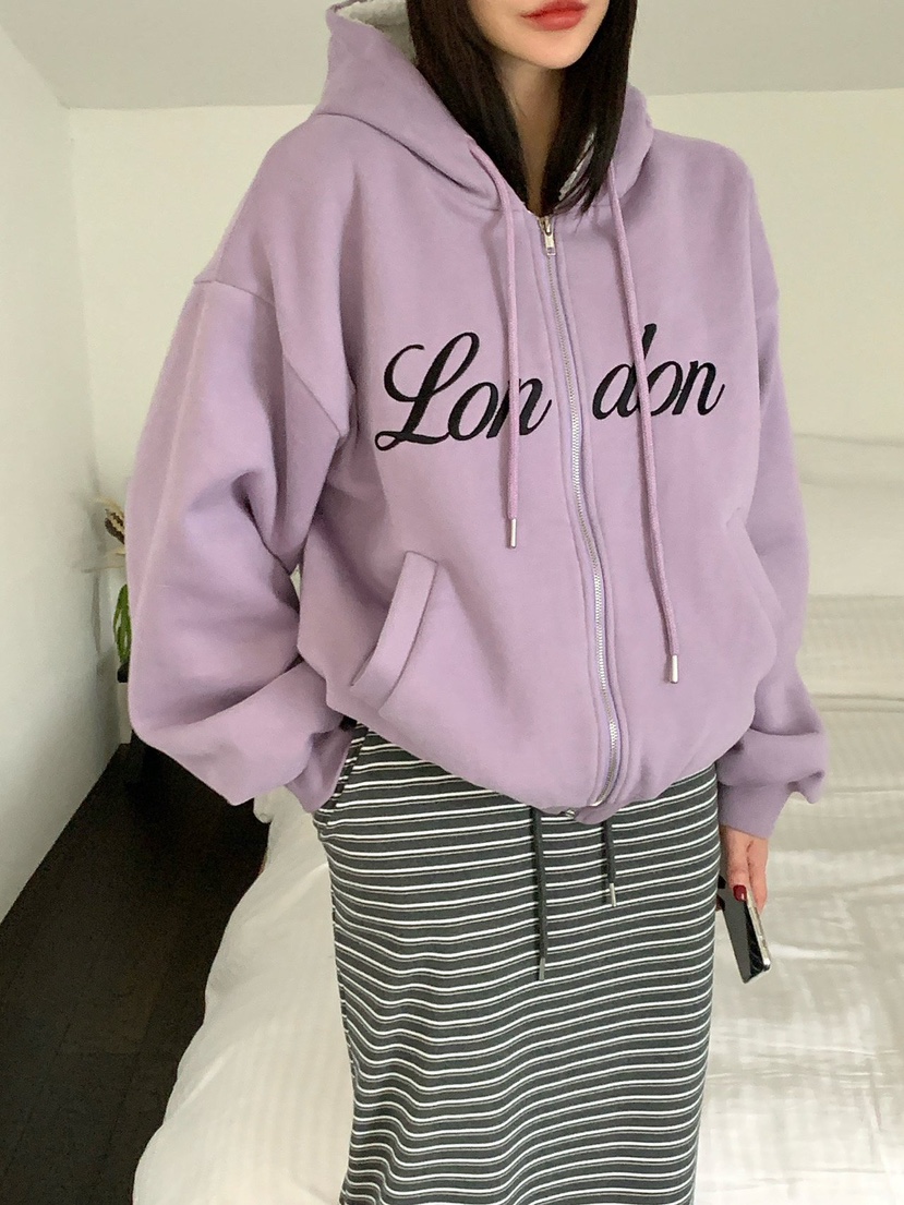 REVE CITE-L韓國直郵㊣女裝新品時尚真品夾克連帽拉鏈衫羊毛REVE CITE-L夾克圖色1