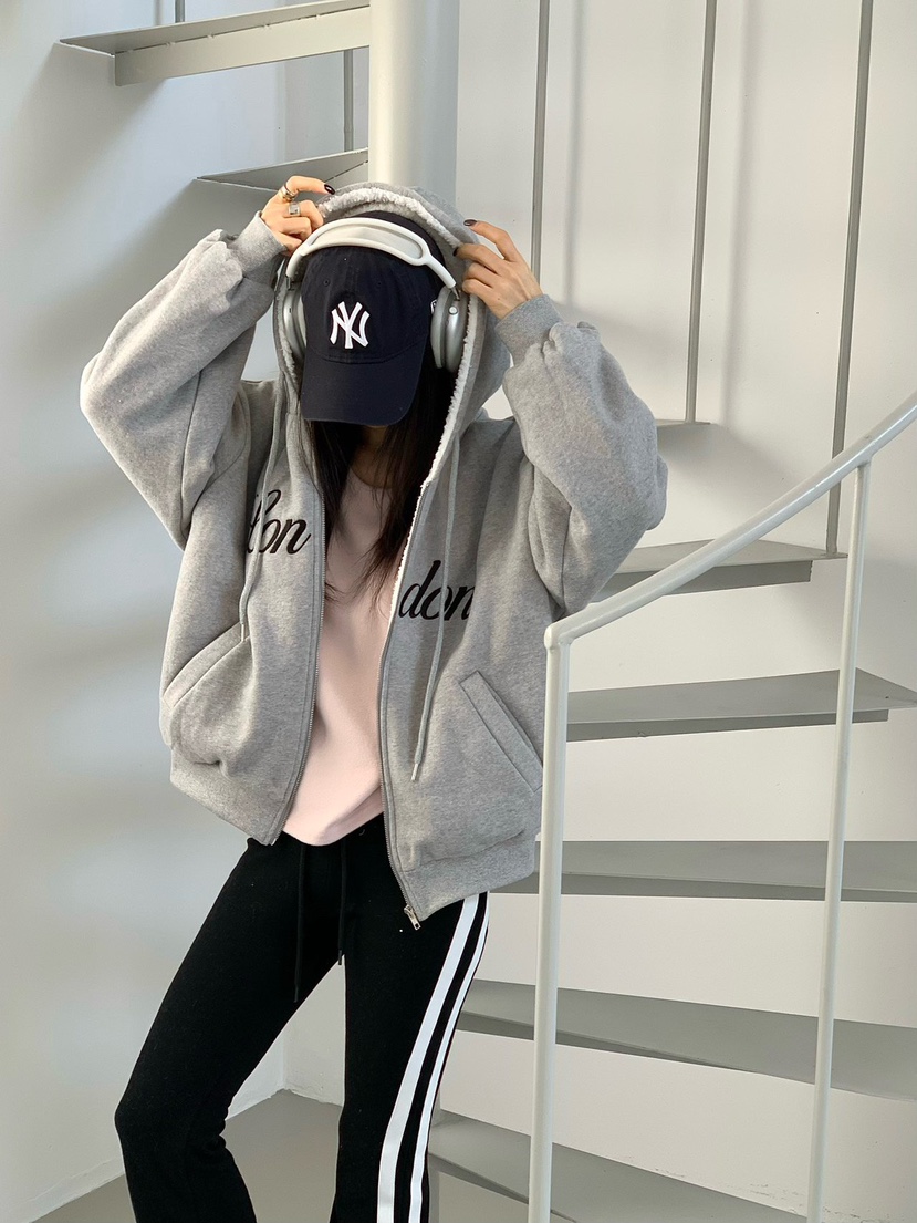 REVE CITE-L韓國直郵㊣女裝新品時尚真品夾克連帽拉鏈衫羊毛REVE CITE-L夾克圖色2