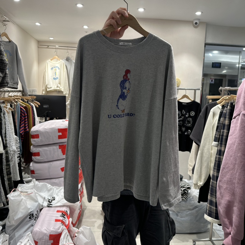 J.BALLOON韓國代購㊣女裝新款人氣職業真品休閑推薦長袖T恤鵝J.BALLOON長袖T恤圖色1