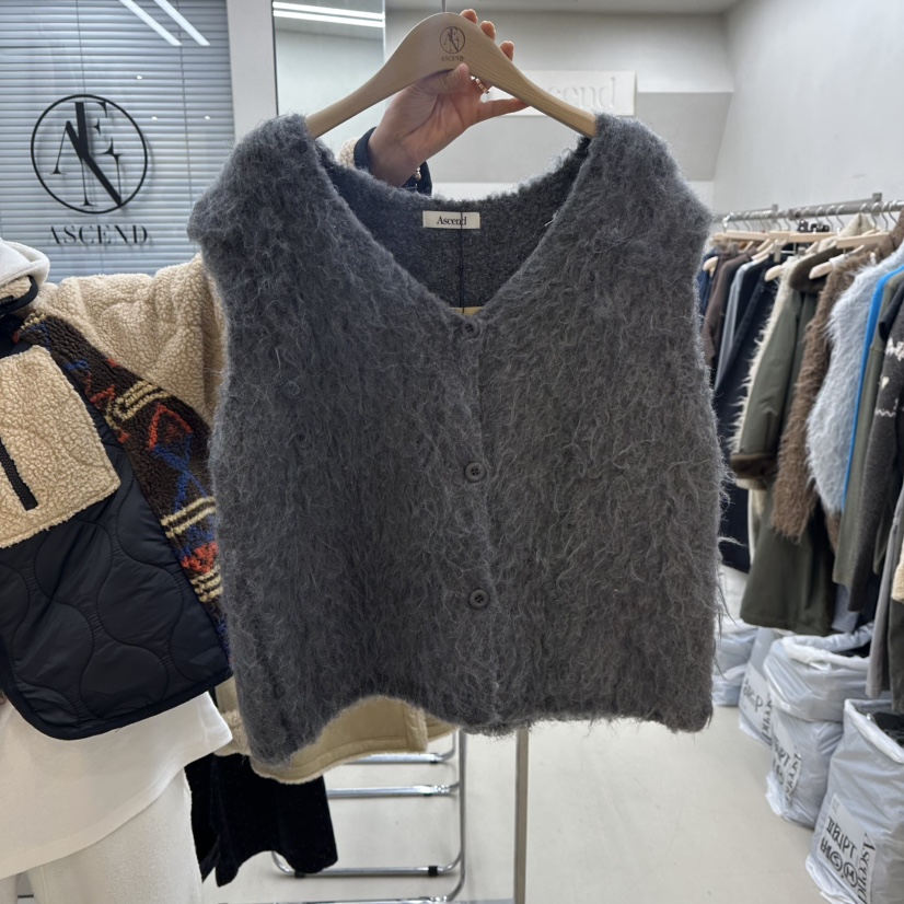 ASCEND東大門㊣代購女士新品休閑時尚職業推薦人氣馬甲羊駝毛ASCEND馬甲圖色1