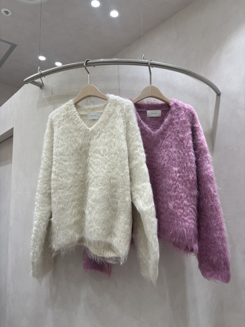 WHO IS SHE韓國代購㊣女裝新品職業25秋冬真品毛衣馬海毛V領WHO IS SHE毛衣