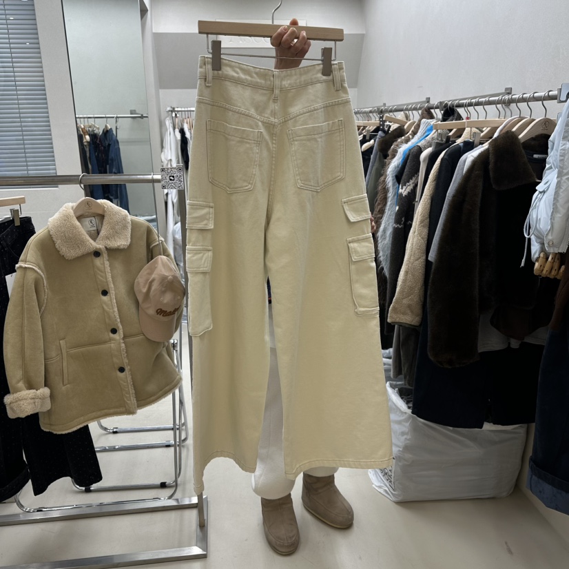 ASCEND韓國直郵㊣女士新款真品推薦休閑褲不含腰帶工裝抓絨ASCEND休閑褲