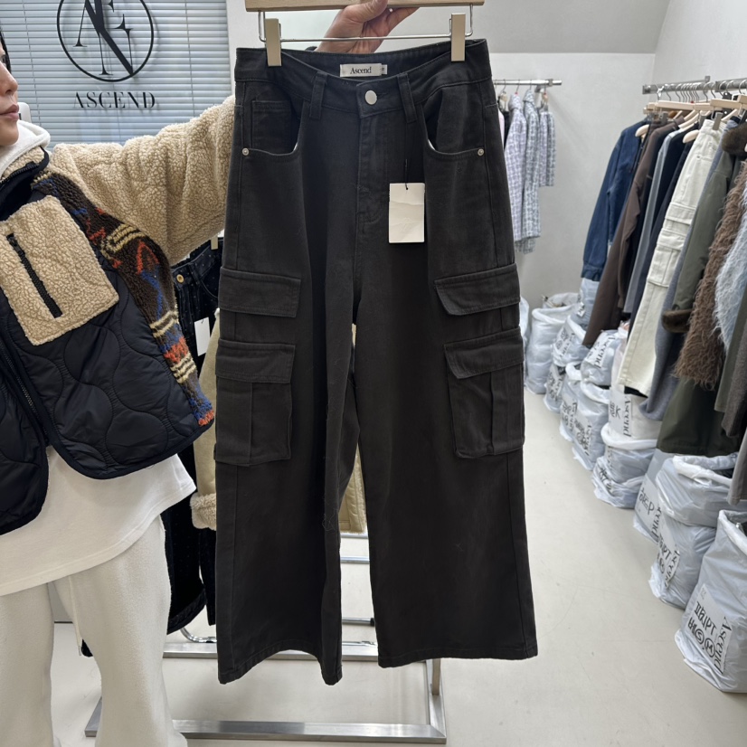 ASCEND韓國直郵㊣女士新款真品推薦休閑褲不含腰帶工裝抓絨ASCEND休閑褲圖色3
