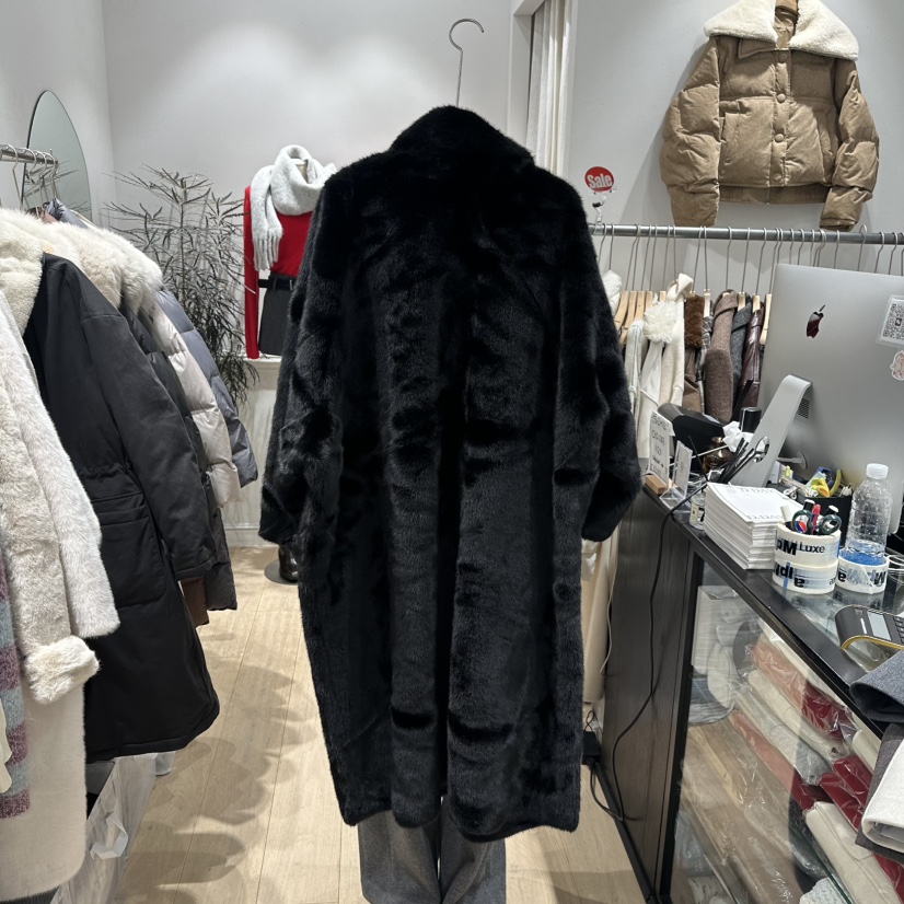 DDAY東大門㊣直郵女裝新款時尚真品職業25秋冬中長款大衣毛皮DDAY中長款大衣