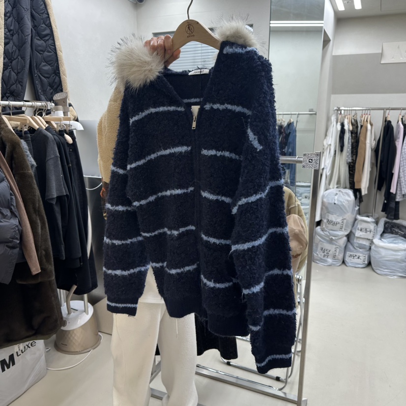 ASCEND東大門㊣直郵女裝新品熱賣25秋冬推薦毛衣羊駝毛兜帽ASCEND毛衣圖色2