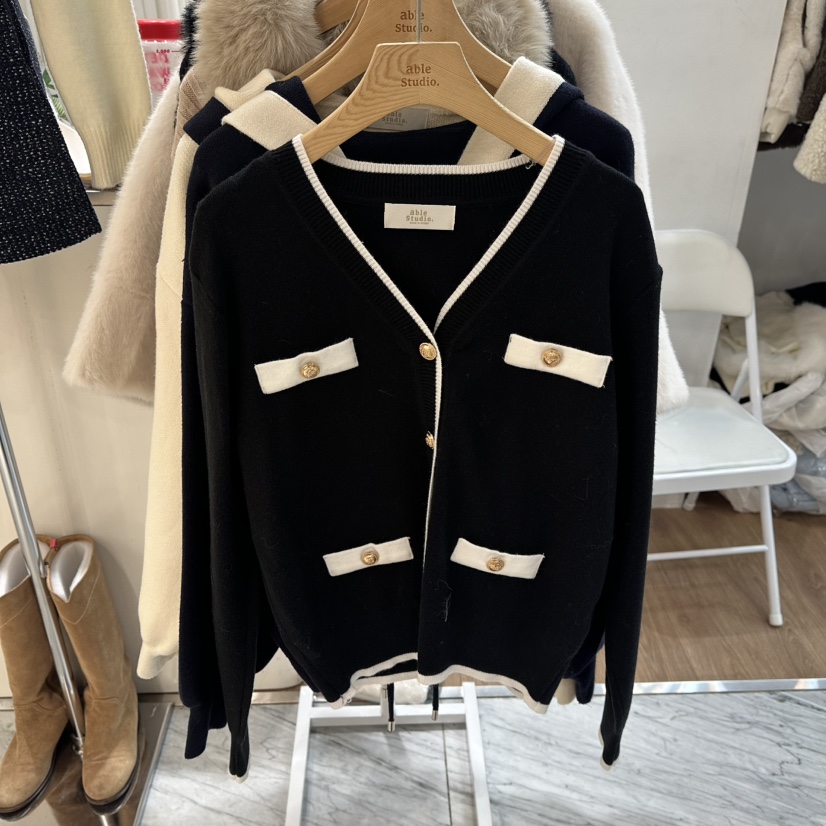 ABLESTUDIO韓國代購㊣女裝新款時尚人氣真品25秋冬熱賣針織衫ABLESTUDIO針織衫圖色2