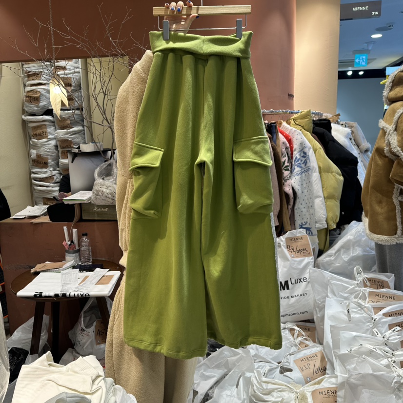 MIENNE東大門㊣代購女士新款真品休閑25秋冬休閑褲口袋加絨MIENNE休閑褲