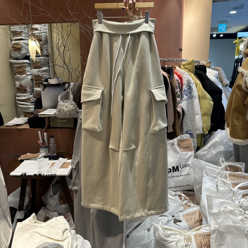 MIENNE東大門㊣代購女士新款真品休閑25秋冬休閑褲口袋加絨MIENNE休閑褲圖色1