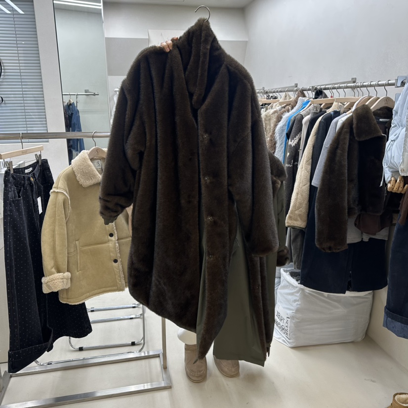 ASCEND東大門㊣實拍女士新款休閑中長款大衣兩面穿貂皮雙面ASCEND中長款大衣圖色2