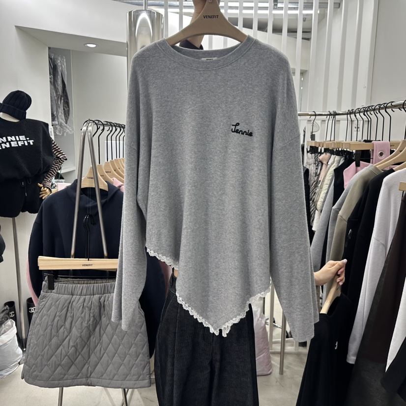 VENEFIT東大門㊣實拍女士新品時尚真品休閑熱賣推薦長袖T恤VENEFIT/JENNIE長袖T恤圖色2